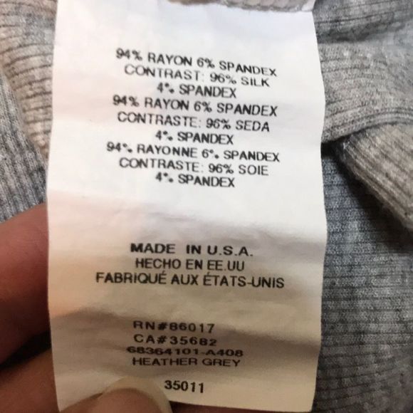 BEBE Silk Trim Heathered Gray Rhinestone Logo Tank - Picture 8 of 8